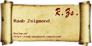 Raab Zsigmond névjegykártya